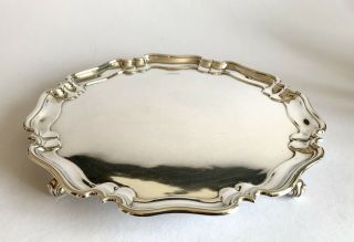 Heavy Solid Silver Sterling Salver Tray 868g Pie Crust 1904 Sheffield 7