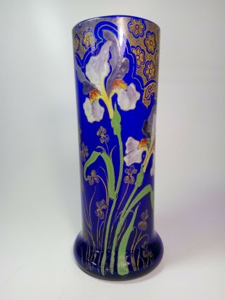 Legras Montjoye France Enameled Glass Vase Art Nouveau Jugendstil 1900