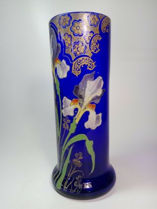 Legras Montjoye France Enameled Glass Vase Art Nouveau Jugendstil 1900 7