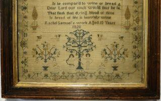 EARLY 19TH CENTURY ADAM & EVE,  MOTIF & VERSE SAMPLER BY RACHEL SAMUEL - 1820 8