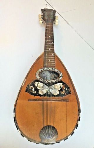 Antique Banded Rosewood Mandolin Mother Of Pearl,  Tortoise Butterfly Inlay