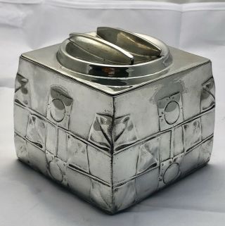 very fine liberty & co tudric pewter biscuit box by archibald knox 0194 3