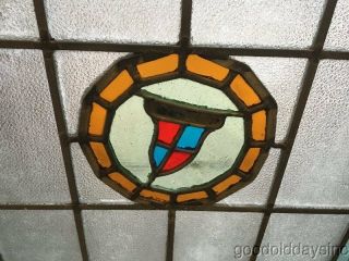 Antique 1920 ' s Chicago Stained Leaded Glass Windows 37 