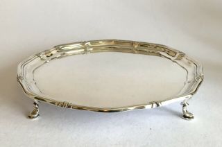 Heavy Solid Silver Sterling Salver / Tray 728g Sheffield 7