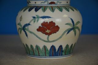 DELICATE ANTIQUE CHINESE DOUCAI PORCELAIN JAR MARKED TIAN RARE T2266 4