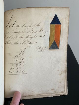 c.  1819 VERY ATTRACTIVE MATH MANUSCRIPT FOR THE LAND - SURVEYOR - Handwritten 7