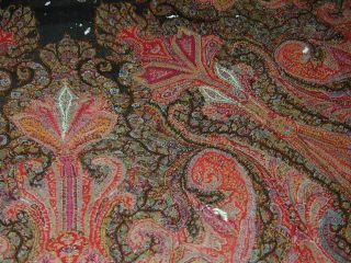 Antique Sgnd Finely Embroidered Kashmiri Paisley Shawl - As Found 10