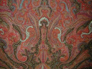 Antique Sgnd Finely Embroidered Kashmiri Paisley Shawl - As Found 2