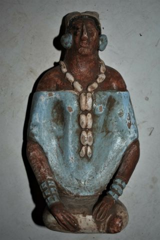 Orig $1099 Wow Pre Columbian Mayan Jaina Figure,  6in Prov