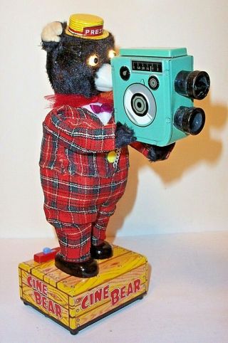 Rare 1950 " S Battery Operated Camera Shooting Cine Bear Toy Japan Linemar Marx