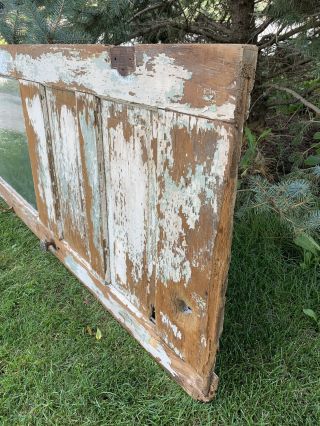 Antique Vintage Victorian Painted Wood Door w/Glass 12