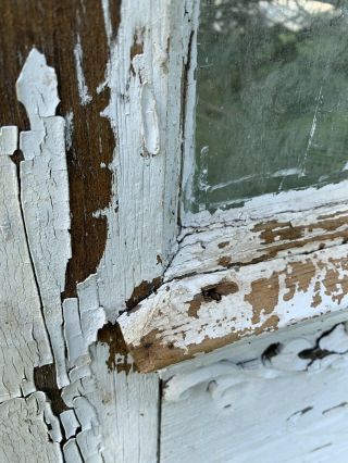 Antique Vintage Victorian Painted Wood Door w/Glass 6