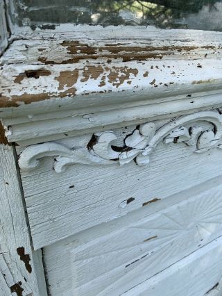 Antique Vintage Victorian Painted Wood Door w/Glass 9