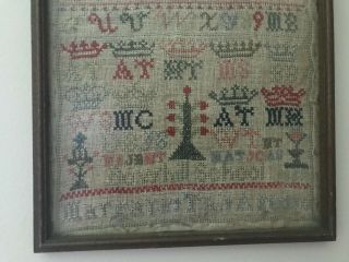 Antique Scottish Band Sampler dated 1857 by Margaret Tait,  Bowhill School 4