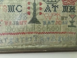 Antique Scottish Band Sampler dated 1857 by Margaret Tait,  Bowhill School 9