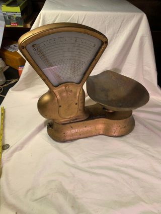 Antique Vintage 1910s 1920s Toledo Honest Weight 3 LB Candy Scale - Great 5