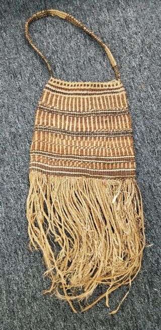 Vintage Papua Guinea Bilum Woven Bag Handbag Carry Sack