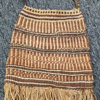 Vintage Papua Guinea Bilum Woven Bag Handbag Carry Sack 3