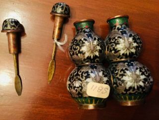 Three Antique Chinese Cloisonne Snuff Bottles 9