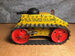 Vintage Marx Toys | Tin Wind Up Toy Tank | Us Tank Co No 4 | Motor