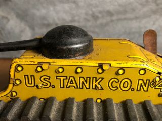 Vintage Marx Toys | Tin Wind Up Toy Tank | US Tank Co No 4 | Motor 7