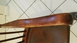 Antique Hand Painted Wood Spindle Back Rocking Chair 5