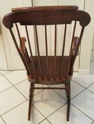 Antique Hand Painted Wood Spindle Back Rocking Chair 6