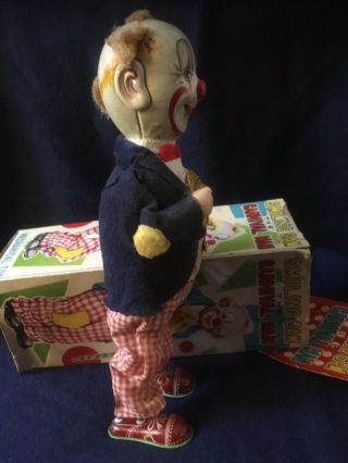 1950s Smiling Sam Carnival Man Clown Wind Up Japan Tin Toy 5