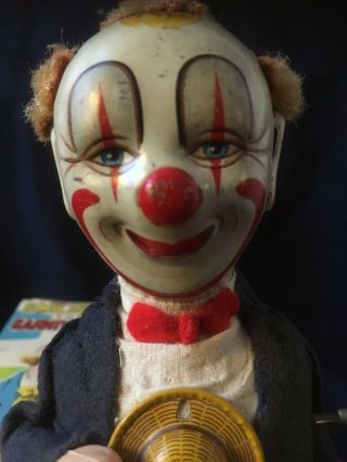 1950s Smiling Sam Carnival Man Clown Wind Up Japan Tin Toy 6
