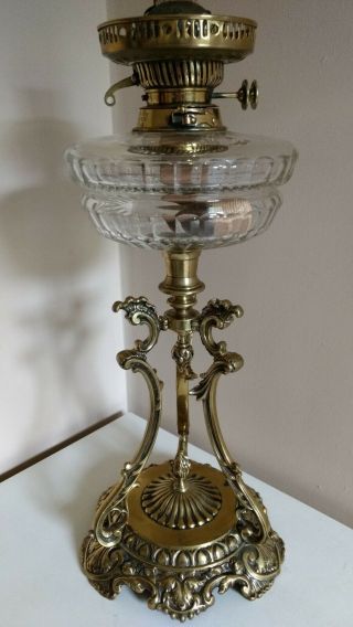 STUNNING VICTORIAN EVERED & Co OIL LAMP (PATENT SAFETY LOCK COLLAR) 2