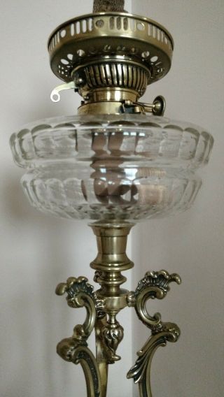 STUNNING VICTORIAN EVERED & Co OIL LAMP (PATENT SAFETY LOCK COLLAR) 4
