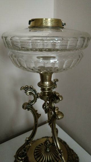 STUNNING VICTORIAN EVERED & Co OIL LAMP (PATENT SAFETY LOCK COLLAR) 5