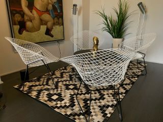 Vintage Knoll Mid - Century Modern Bertoia Diamond Wire Chairs 4 Perfect