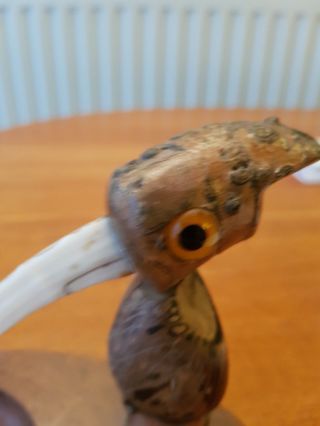 YZ Nut Bird Vintage Ashtray 6 inch Horn or Bone Bill rare Henry Howell and Co. 4