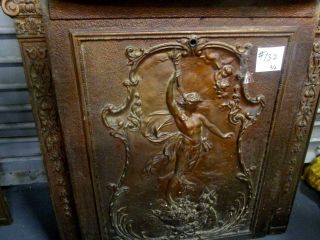 ANTIQUE IRON SURROUND ESTATE 132 ROMAN MYTHOLOGY W/BRONZE FINISH 50 LBS 2