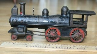 Antique Cast Iron Train Wilkins 30 " Long Rug Train Locomo Tender & Cars