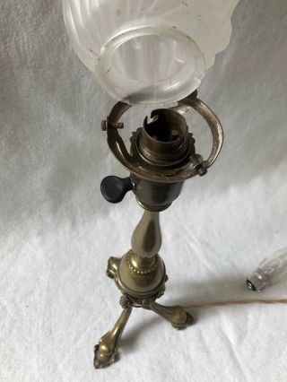 Antique Gilt Bronze Table Lamp with Flame Shade.  Reg No 605504 dates to 1912 11