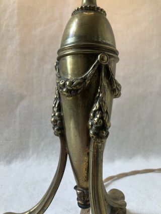 Antique Gilt Bronze Table Lamp with Flame Shade.  Reg No 605504 dates to 1912 8