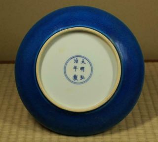 Chinese Ming Dynasty Blue Dragon Plate Dish 大明弘治年製銘 / W 22× H 4.  5[cm] 10