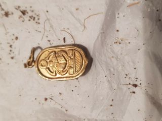 Rare Antique Ancient Egyptian Gold Scarab Good Luck Fortune life 1750 - 1670BC 10