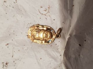 Rare Antique Ancient Egyptian Gold Scarab Good Luck Fortune life 1750 - 1670BC 3