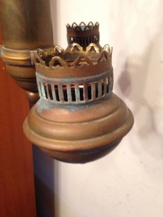 Antique 3 Arm Brass Ceiling Lamp Fixture Chandelier Railroad Car? 4