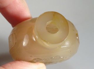 Chinese Carved Agate Snuff Bottle 5