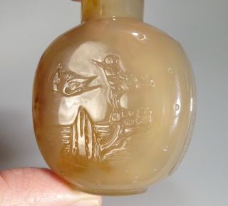 Chinese Carved Agate Snuff Bottle 6