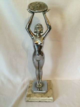 Original” Limousin “ Large Vintage Chromed Art Deco Figure Statue