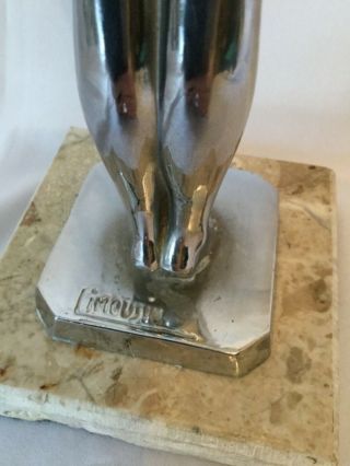 ORIGINAL” LIMOUSIN “ Large vintage chromed Art Deco figure statue 5