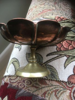 copper & brass W A S Benson style bowl 7