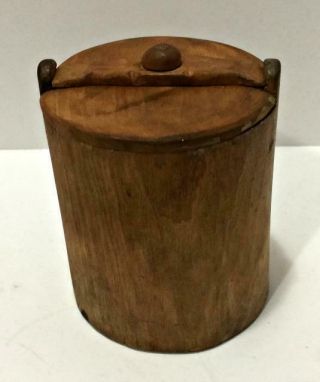Rare Handcarved Pantry Spice Box Canister Primitive 1881 Kitchen Collectible