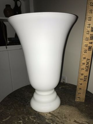 Vintage Paul Hanson White MCM Cased Satin Glass Table Lamp Torchiere Deco Style 8