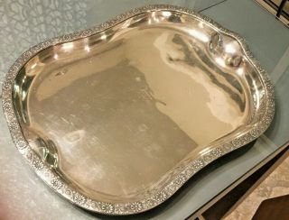 Tiffany & Co Antique 17 " X 13 " Silver Plated Repousse Serving Tray,  C.  1875